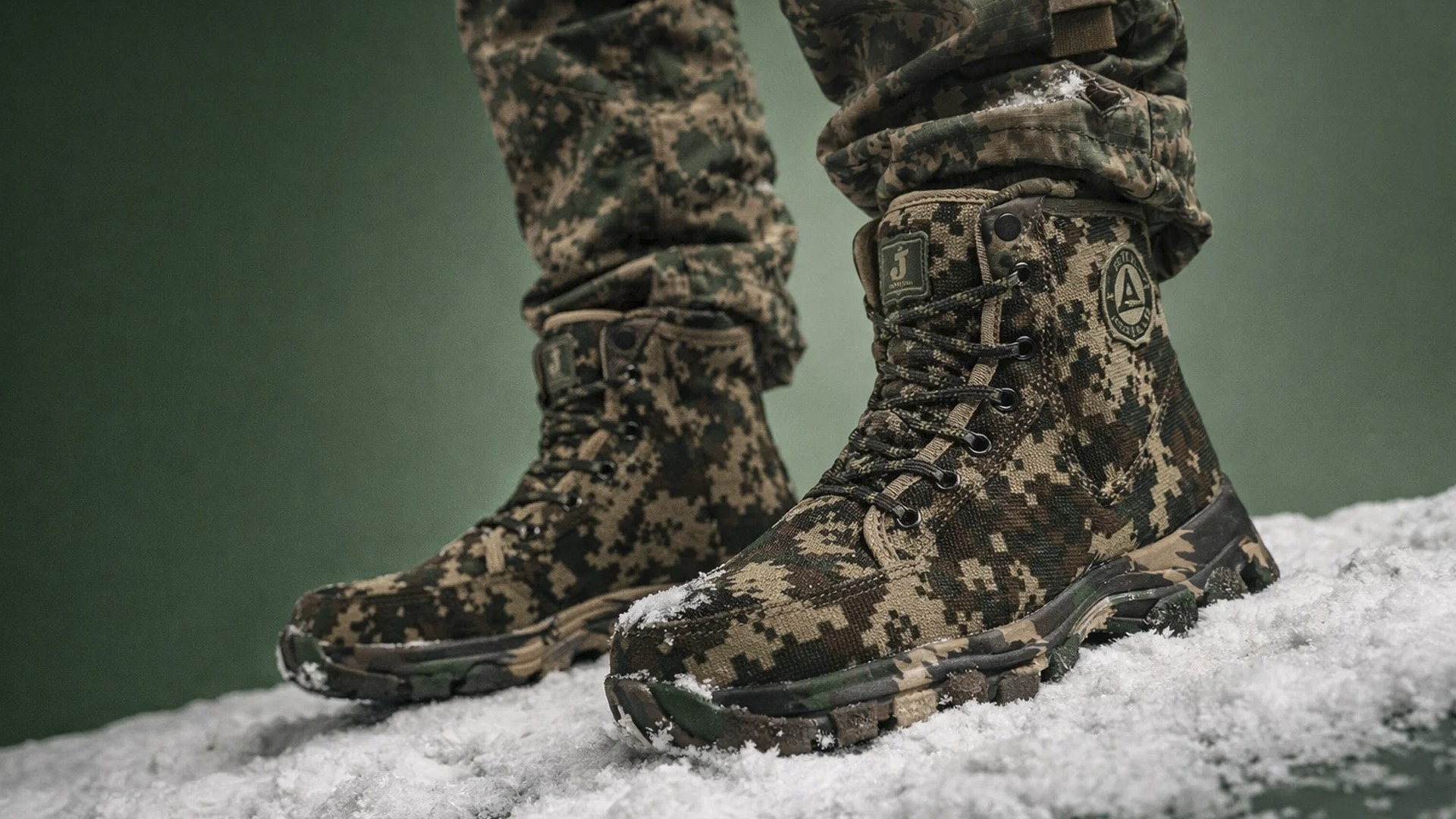 С чем носят камуфляжные зимние ботинки в городе