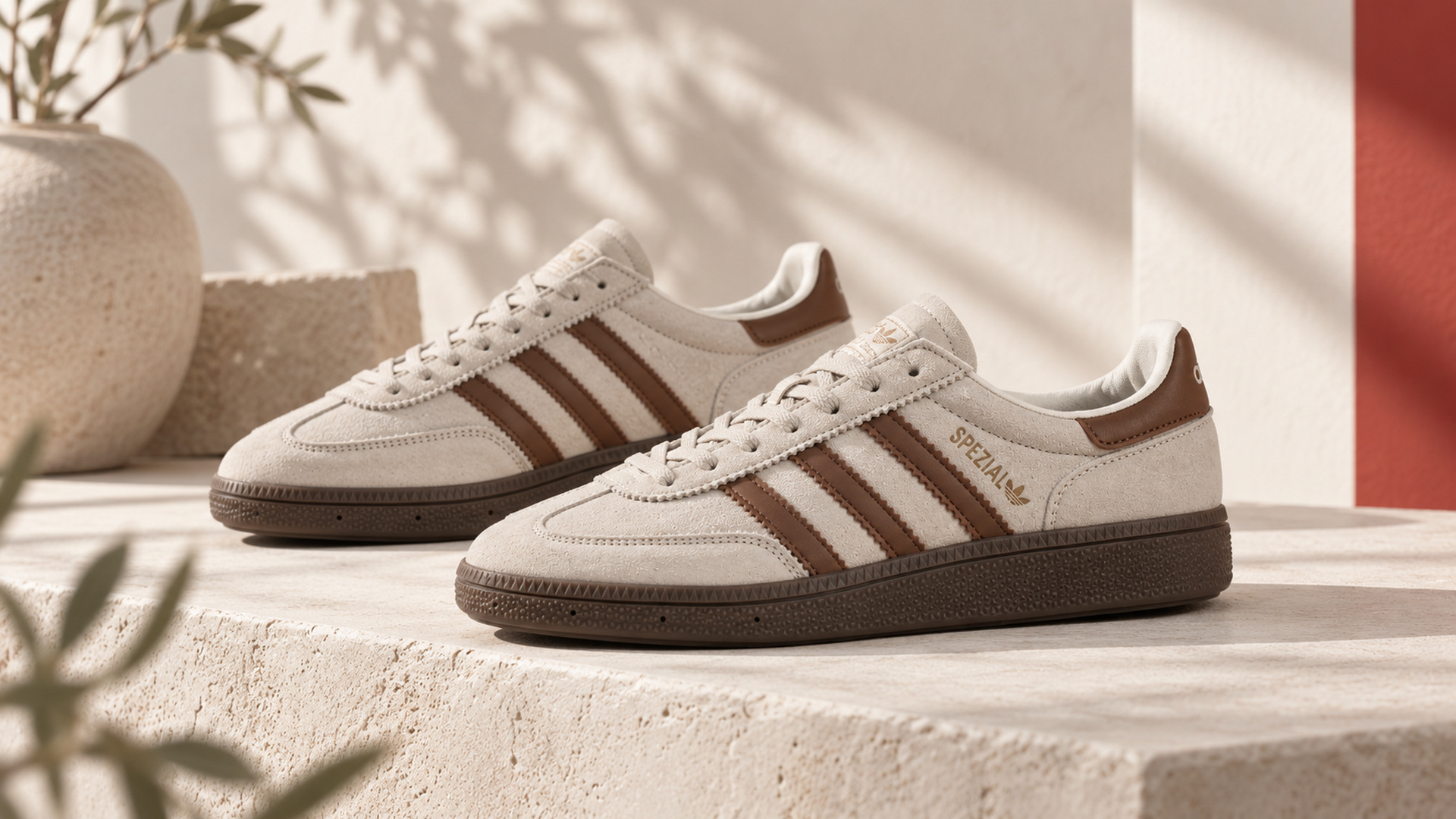 Женские adidas Spezial 47355 в бежево-коричневой расцветке